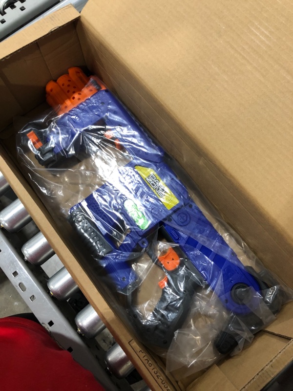 Photo 1 of DART ZONE Savage Spin Triple-Drum Motorized Blaster Commando Series, Blue and Orange
