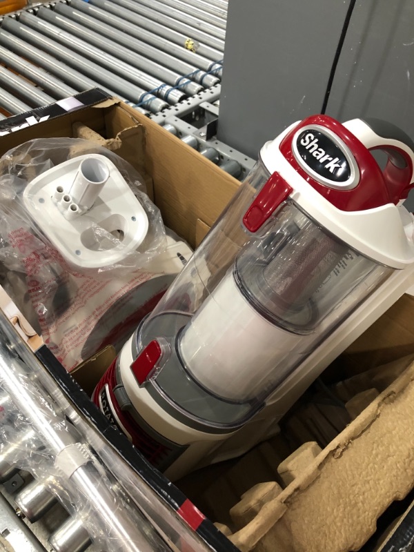 Photo 1 of Shark NV501 Rotator Professional Lift-Away Upright Vacuum with HEPA Filter, Swivel Steering, LED Headlights, Wide Upholstery Tool, Dusting Brush & Crevice Tool, White/Red