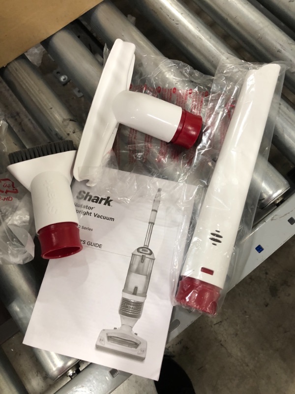 Photo 1 of Shark NV501 Rotator Professional Lift-Away Upright Vacuum with HEPA Filter, Swivel Steering, LED Headlights, Wide Upholstery Tool, Dusting Brush & Crevice Tool, White/Red