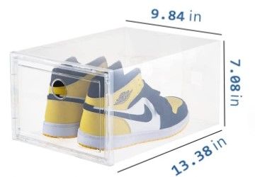 Photo 1 of 18 Pack Clear Shoe Organizer Stackable Shoe Box Foldable Storage Bins Shoe Container Box Large Size Shoe Bins
