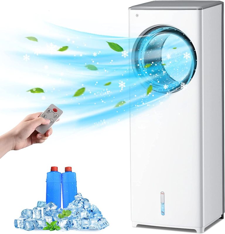 Photo 1 of TRUSTECH Evaporative Air Cooler-3-in-1 Portable Air-Cooling Fan, Instant Cool & Humidify with 3 Speeds, 8H Timer, 3 Modes, No Noise Tower Fan, No Dust, Bladeless Fan for Large Room Office (White)
