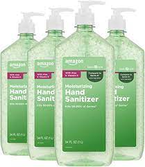 Photo 1 of amazon basic care aloe hand sanitizer - 62% 34 fluid ounce, pack of 4