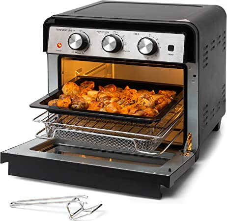 Photo 1 of Air Fryer Oven, 6-in-1 Toaster Oven 23 Quart, Airfryer Toaster Oven For Roast, Bake, Broil, Stainless Steel Accessories Included, Convection Oven Countertop (Black) By Moss & Stone.
