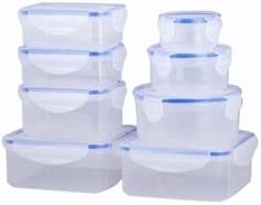 Photo 1 of 16 Piece Plastic Food Storage Containers Set, Clear Lids
