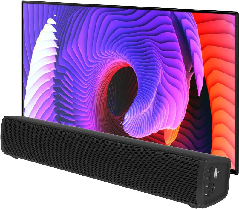 Photo 1 of 2.1 CH 16 inch 60W Sound Bar with Built-in Subwoofer Much Better Bass for TV/Movies, Opt/AUX in/USB/TF/Bluetooth Connection, 6 EQ Modes for TV/DVD...
