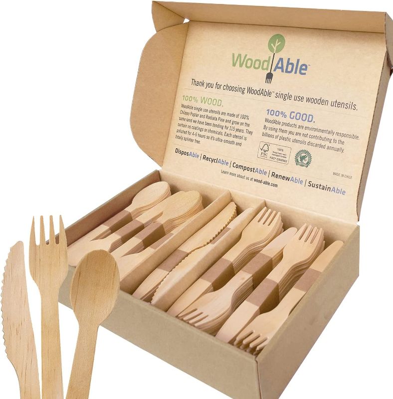 Photo 1 of  Disposable Wooden Cutlery Mix 