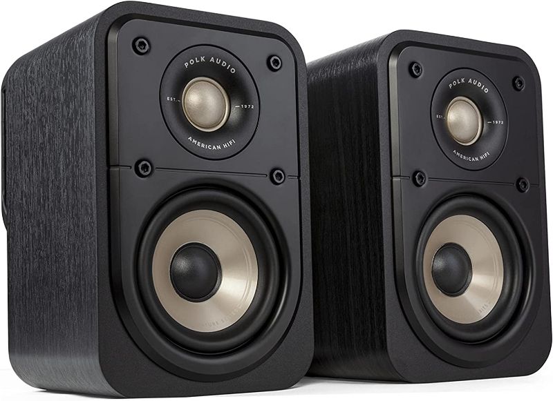 Photo 1 of Polk Signature Elite ES10 Surround Loudspeaker - Hi-Res Audio Certified, Dolby Atmos & DTS:X Compatible, 1" Tweeter & 4" Woofer, Power Port Technology for Effortless Bass (Pair, Stunning Black)
