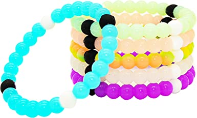 Photo 1 of FROG SAC 6 Beaded Bracelets for Girls, Silicone Bracelet Pack for Kids, Cute Bead Bracelets, VSCO Girl Birthday Party Favors for Teens
