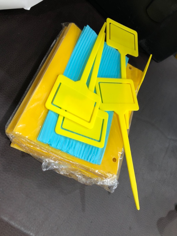 Photo 1 of 60-Pack Yellow Sticky Traps Fruit Fly Traps for Flying Plant Insect Such as Fungus Gnats, Whiteflies, Aphids, Leaf Minor, Thrips-(6x8 Inches, Included 60pcs Twist Ties)