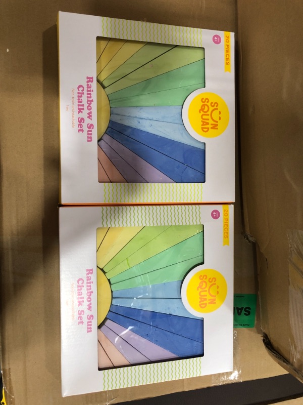 Photo 2 of 2 packs of 20pc Sidewalk Rainbow Sun Chalk Set - Sun Squad™

