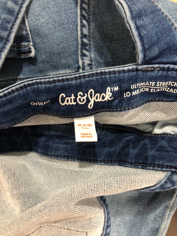 Photo 3 of Girls' Soft Overalls - Cat & Jack™ Light Wash, M
