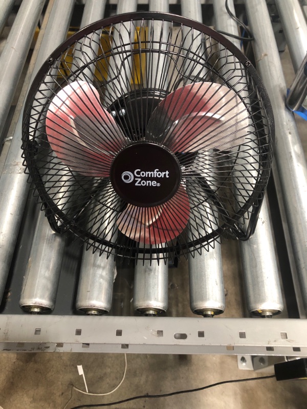 Photo 1 of Comfort Zone 9" High-Velocity Cradle Fan, 3-Speed Floor Fan with 180-Degree Tilt, 5.25L x 11.75W x 11.5H in, Black

