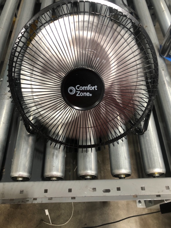 Photo 2 of Comfort Zone 9" High-Velocity Cradle Fan, 3-Speed Floor Fan with 180-Degree Tilt, 5.25L x 11.75W x 11.5H in, Black
