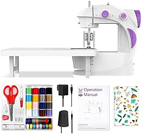 Photo 1 of KPCB Tech Mini Sewing Machine for Beginners with 42 PCS Sewing Kit, fabrics and Finger Guard
