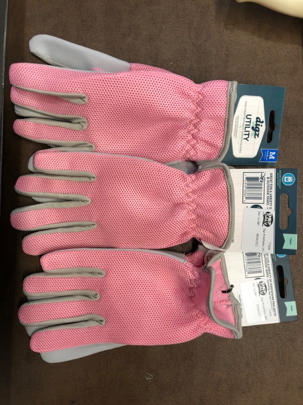 Photo 2 of 3 pack bundle of Digz Breathable Utility Work Gloves Pink
