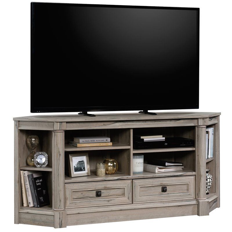 Photo 1 of ***INCOMPLETE BOX 1 OF 2***
Sauder Palladia Contemporary Engineered Wood 60" Corner TV Stand - Split Oak
