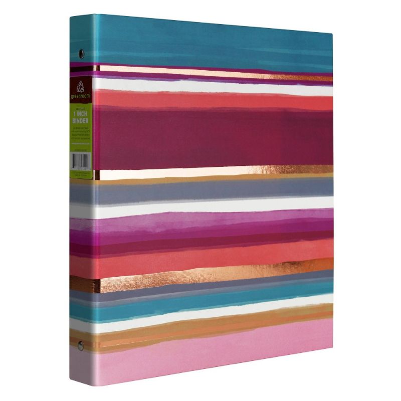 Photo 1 of 1" Ring Binder Thick Stripes - Greenroom - 4 PACK
