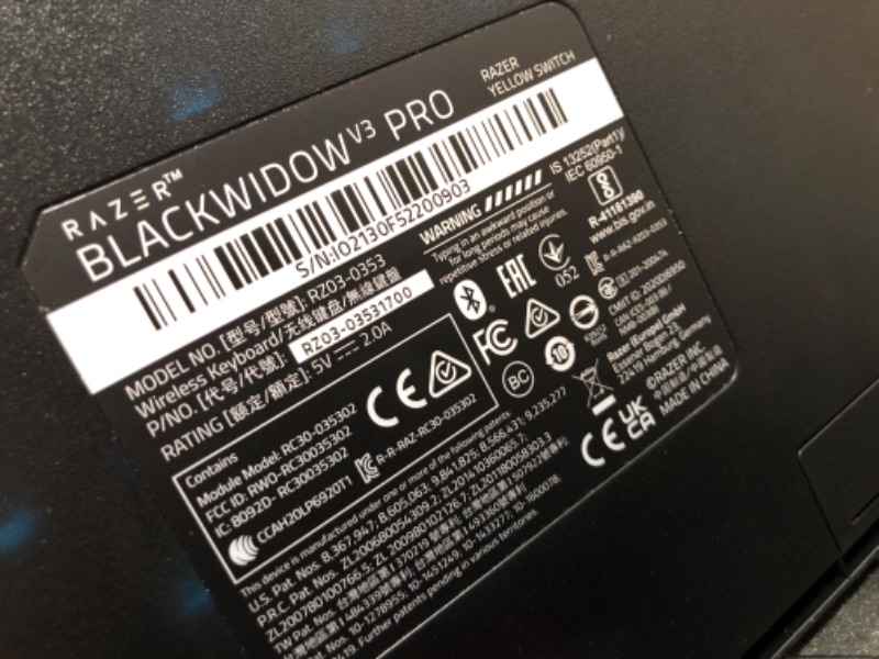 Photo 4 of ***PREVIOUSLY OPENED LIKE NEW****
Razer BlackWidow V3 Mechanical Gaming Keyboard: Green Mechanical Switches - Tactile & Clicky - Chroma RGB Lighting - Compact Form Factor - Programmable Macro Functionality, Classic Black
