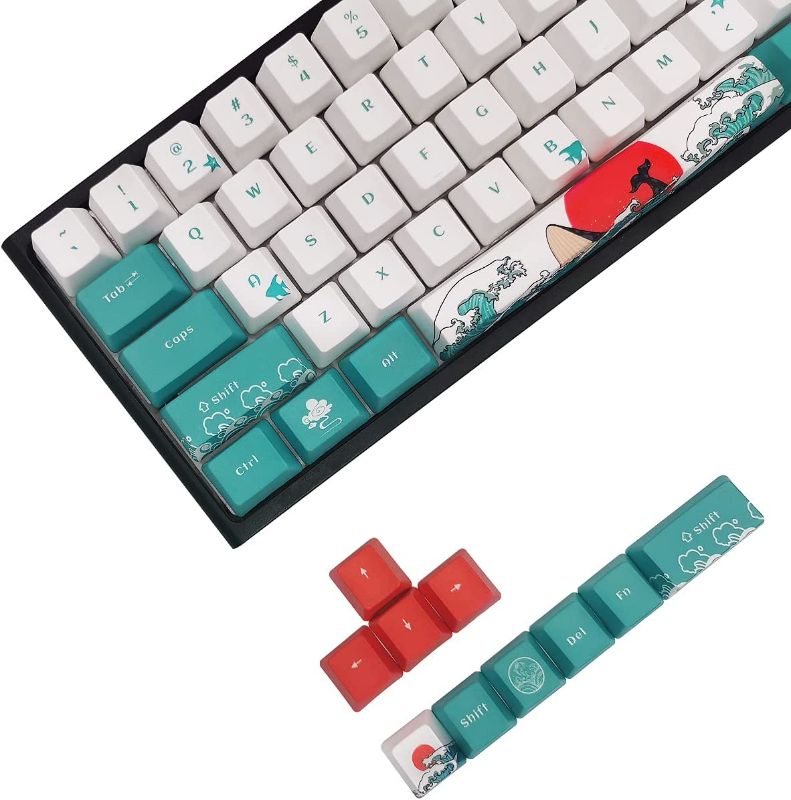 Photo 1 of SDYZ Custom Keycaps-Keycaps 60 Percent, Suitable for GK61/GK64/RK61/Anne/GH60 /ALT61 Mechanical Keyboards, 71 Key Set, OEM Profile PBT Keycaps (Coral Sea Keycaps)
