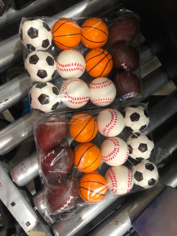 Photo 3 of Adorox (24 Balls Assorted 2.5 inches Mini Sports Balls Stress Relief Squeeze