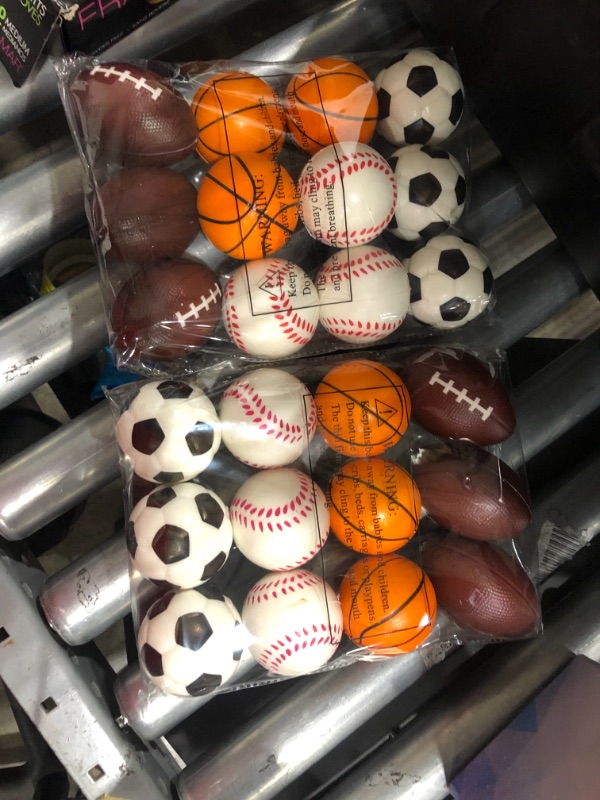 Photo 2 of Adorox (24 Balls Assorted 2.5 inches Mini Sports Balls Stress Relief Squeeze