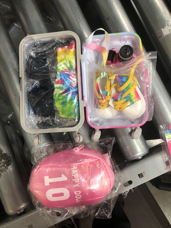 Photo 2 of (MISSING DOLL) Ecore Fun American 18 inch Girl Doll Suitcase Travel Luggage Accessories Play Set - Girl 18" Doll Travel Carrier Storage