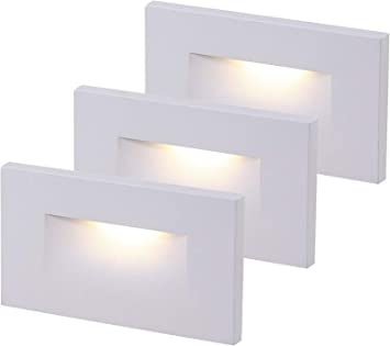 Photo 1 of CLOUDY BAY 120V Dimmable LED Indoor Outdoor Step Light,3-Pack,3000K Warm White ,Stair Light,White Finish
