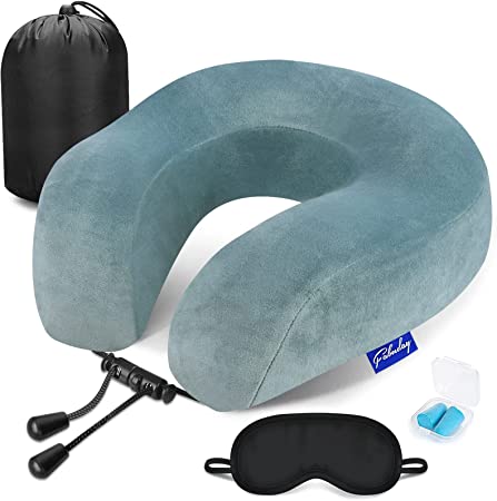 Photo 2 of Bundle of 11 Items:
Travel Neck Pillow Memory Foam - Airplane Neck Pillow Soft Washable Cover for Traveling, Car, Recliner, Office, Flight Pillows Airplane Travel Kit with Storage Bag, Sleep Mask, Earplug, Verdigris Blue,
Humphrey's Craft 1/4 Inch Black D