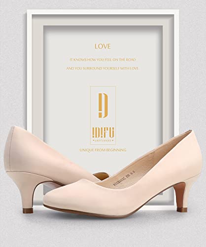 Photo 1 of IDIFU Women's Classic Low Heels Dress Pumps 2 Inch Kitten Heel Round Toe Office Wedding Shoes size 5