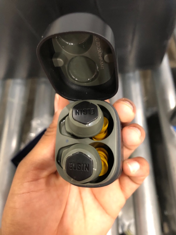 Photo 3 of Elgin Rebel True Wireless Earbuds, 25 dB Noise Reduction Bluetooth Headphone, Noise Cancelling Mic, 12+ Hour Battery Life, IP65 Water Resistant, OSHA Compliant Hearing Protection for Work