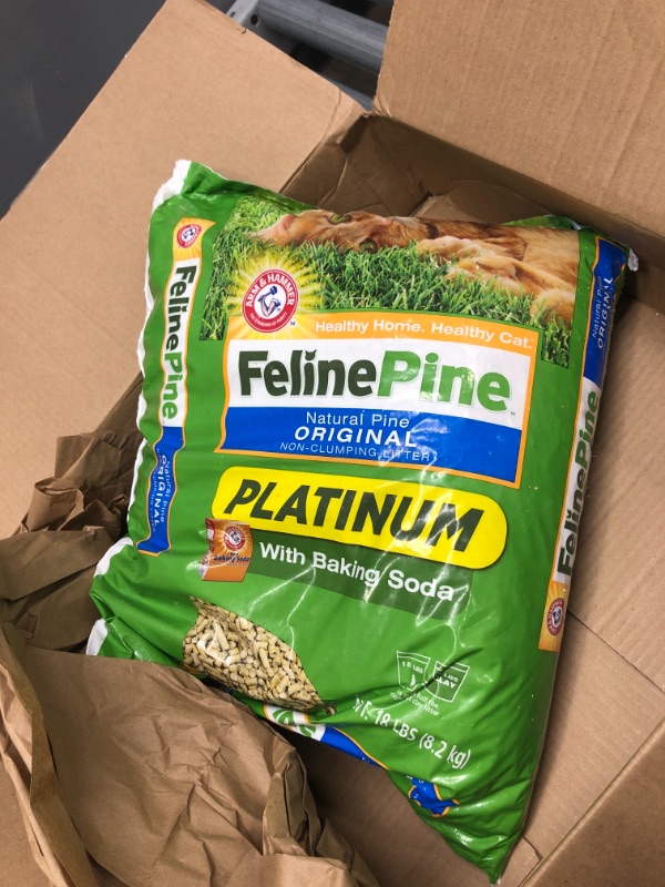 Photo 2 of Feline Pine Platinum Natural Pine Cat Litter, 18-lb bag