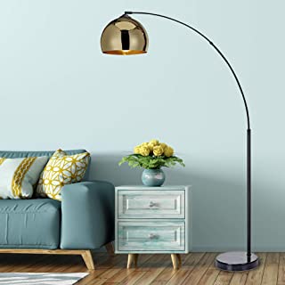 Photo 1 of Archiology Arc Floor Lamp, 67?Height Gold Floor Lamp with Floor Switch and Stable Marble Base, The Unique Curved Design is Ideal for Living Room Reading Bedroom Home Office
