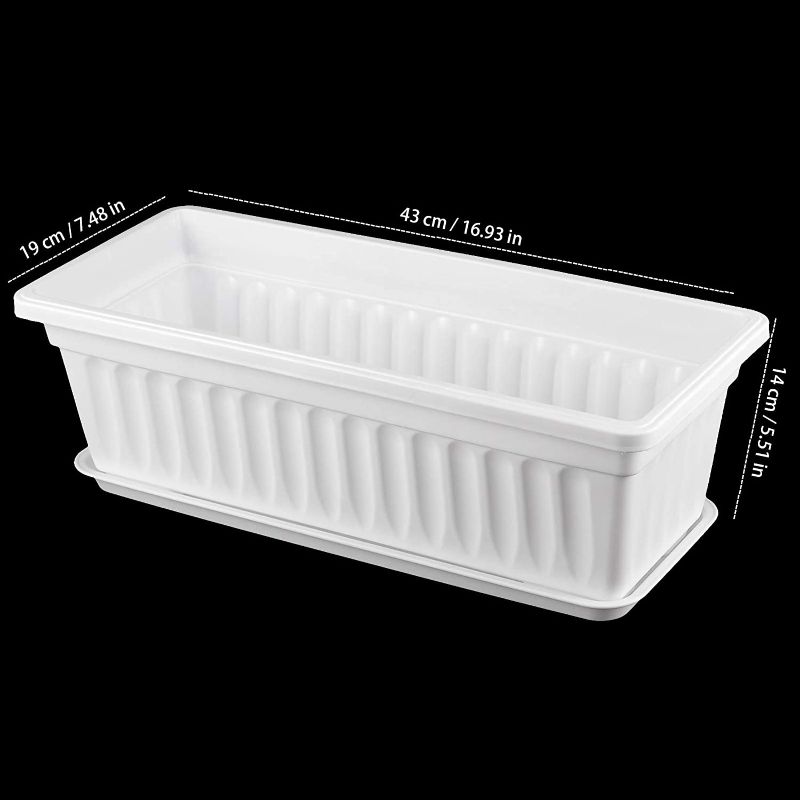 Photo 1 of 17" x 7" white planters 5 pack