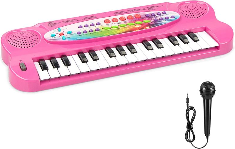 Photo 1 of aPerfectLife Kids Piano Keyboard, 32 Keys Multifunction Portable Toy Piano Electronic Music Keyboard Instrument for Early Learning Educational (Pink)