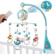 Photo 1 of Mini Tudou Baby Musical Crib Mobile with Projection Function and Night Light,Hanging Rotating Teether Rattle and 150 Melodies Music Box with Remote Control,Toy for Newborn 0-24 Months
