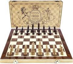 Photo 1 of AMEROUS 15 Inches Magnetic Wooden Chess Set - 2 Extra Queens - Folding Board, Handmade Portable Travel Chess Board Game Sets with Game Pieces Storage Slots - Beginner Chess Set for Kids and Adults
