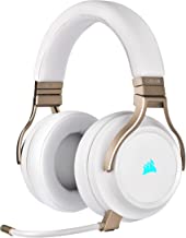 Photo 1 of Corsair Virtuoso RGB Wireless Gaming Headset - High-Fidelity 7.1 Surround Sound w/Broadcast Quality Microphone - Memory Foam Earcups - 20 Hour Battery Life - Works with PC, PS5, PS4 - Pearl
