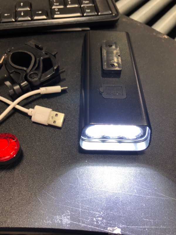 Photo 1 of 1200 Lumens Bike Lights Front and Back,USB Rechargeable Bicycle Lights,Super Bright 3 LED Bike Lights for Night Riding,Bike Headlight with Power Bank Function,IPX5 Waterproof,3+5 Light Modes
