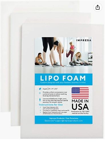 Photo 1 of [3 Pack] Impresa Lipo Foam - Post Surgery Liposuction Foam For Use With Post Liposuction Surgery Compression Garments – Made in the USA
