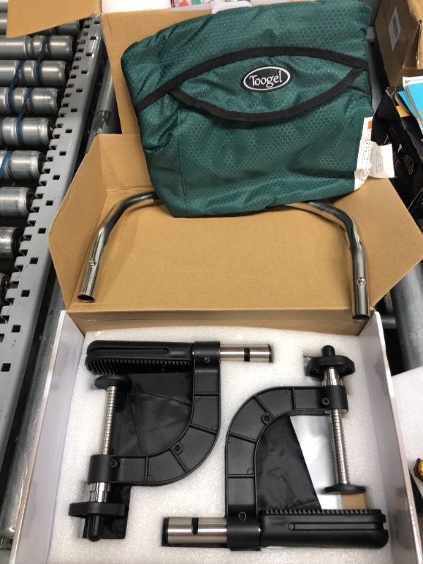 Photo 2 of Hook On Chair, Safe and High Load Design, Fold-Flat Storage and Tight Fixing Clip on Table High Chair, Removable Seat Cushion, Attach to Fast Table Chair (Dark Green)
