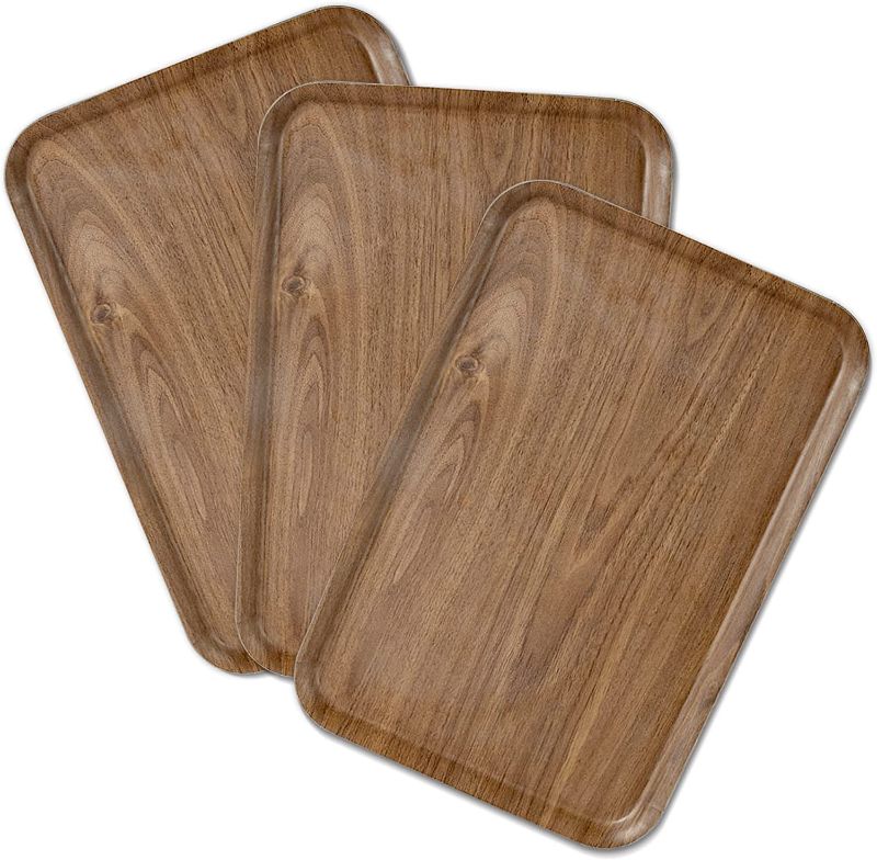 Photo 1 of Arco Design Wood Fiber Set of 3 Units Serving Tray Breakfast Lunch Dinner Food Compliant (Set of 3 Units)
