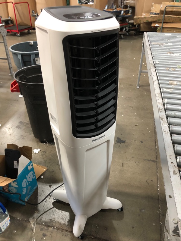 Photo 2 of Honeywell Indoor Evaporative Tower Air Cooler with Fan & Humidifier, Washable Dust Filter & Remote Control, TC50PEU, White (Parts Only - Not Functional)
