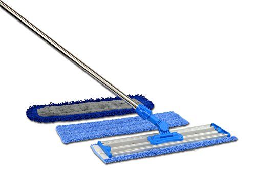 Photo 1 of 18" Professional Microfiber Mop | Stainless Steel Handle | Premium Mop Pads + 2 FREE Microfiber Cloths
