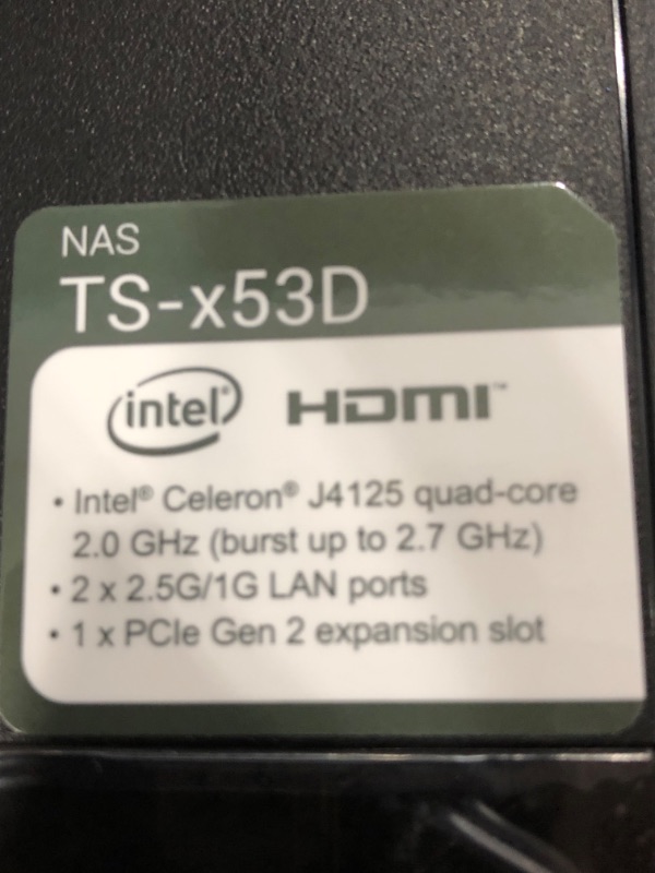 Photo 1 of QNAP TS-453D-4G 4 Bay NAS for Professionals with Intel® Celeron® J4125 CPU and Two 2.5GbE Ports

