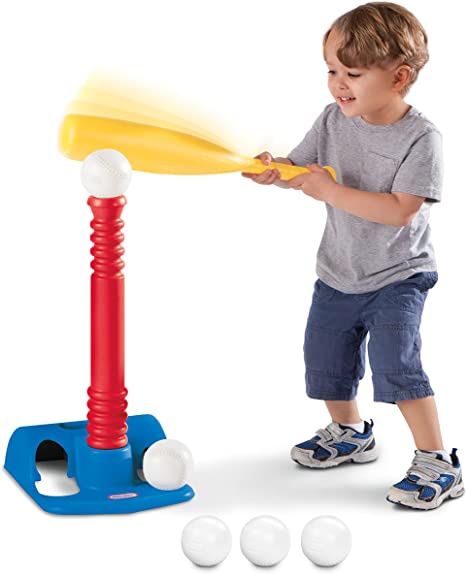 Photo 1 of Little Tikes TotSports Juego de pelota - Altura ajustable - Bate de gran tamaño, 5 pelotas de béisbol y camiseta resistente - Fácil de balancear y golpear - Juego activo - Rojo
