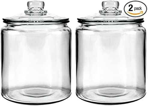 Photo 1 of Anchor Hocking Heritage Hill Glass 0.5 Gallon Storage Jar, Set of 2
