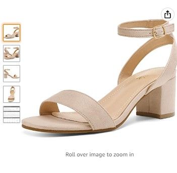 Photo 1 of DREAM PAIRS Women's Open Toe Ankle Strap Low Block Chunky Heels Sandals Party Dress Pumps Shoes SIze 9
