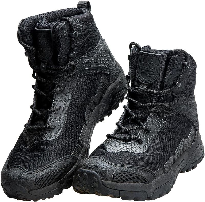 Photo 1 of FREE SOLDIER Men's Waterproof Hiking Boots Lightweight Work Boots Military Tactical Boots Durable Combat Boots
