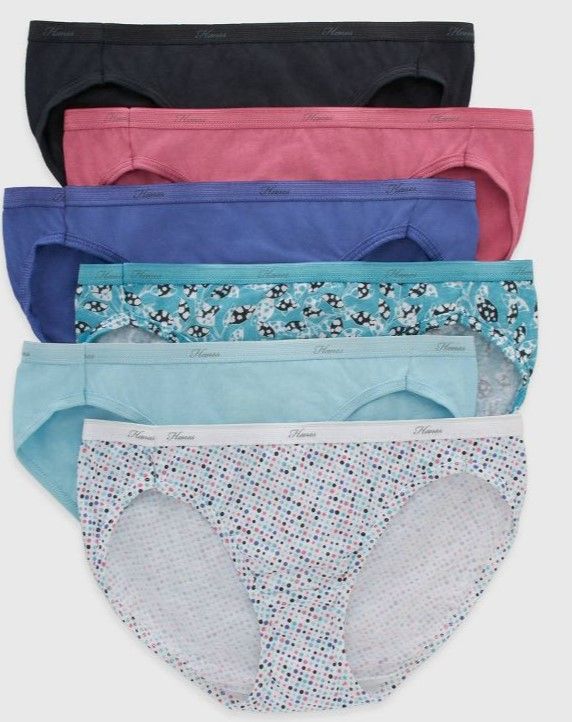 Photo 1 of Hanes Women's Core Cotton Bikini Panties 6pk size 7