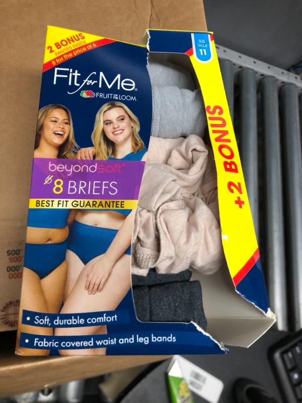 Photo 2 of Fit for Me by Fruit of the Loom Women's Plus 6pk  plus 2 bonus Beyondsoft Classic Briefs size 11